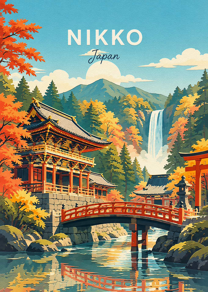 Nikko Japan Travel Poster