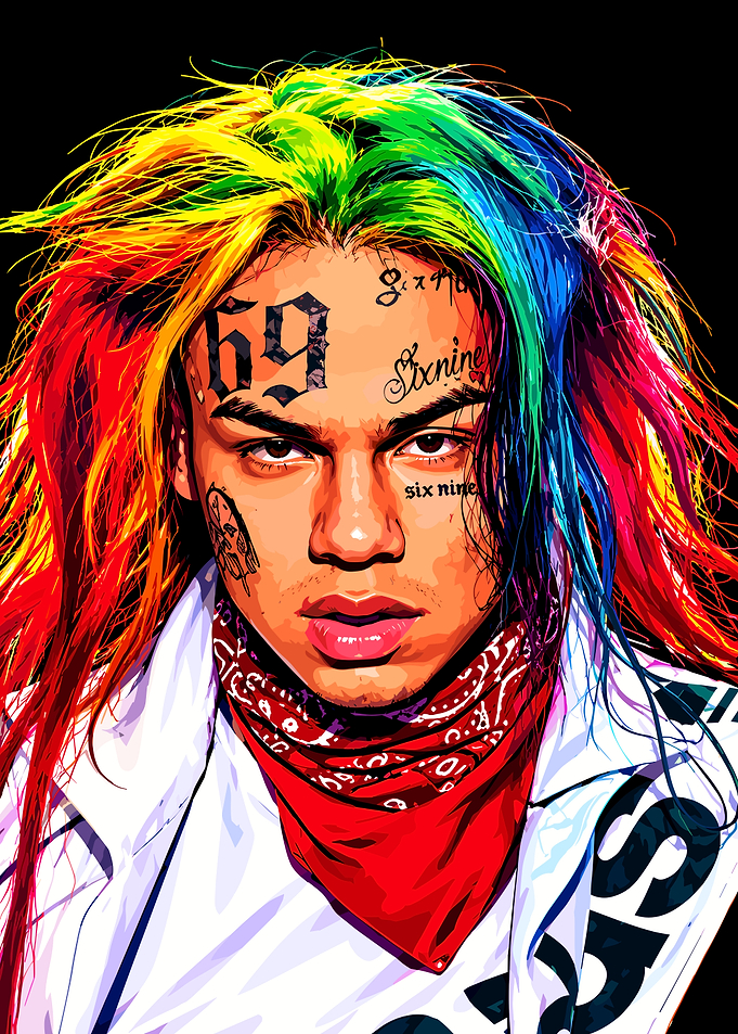 6ix9ine Portrait Pop Art Illustration