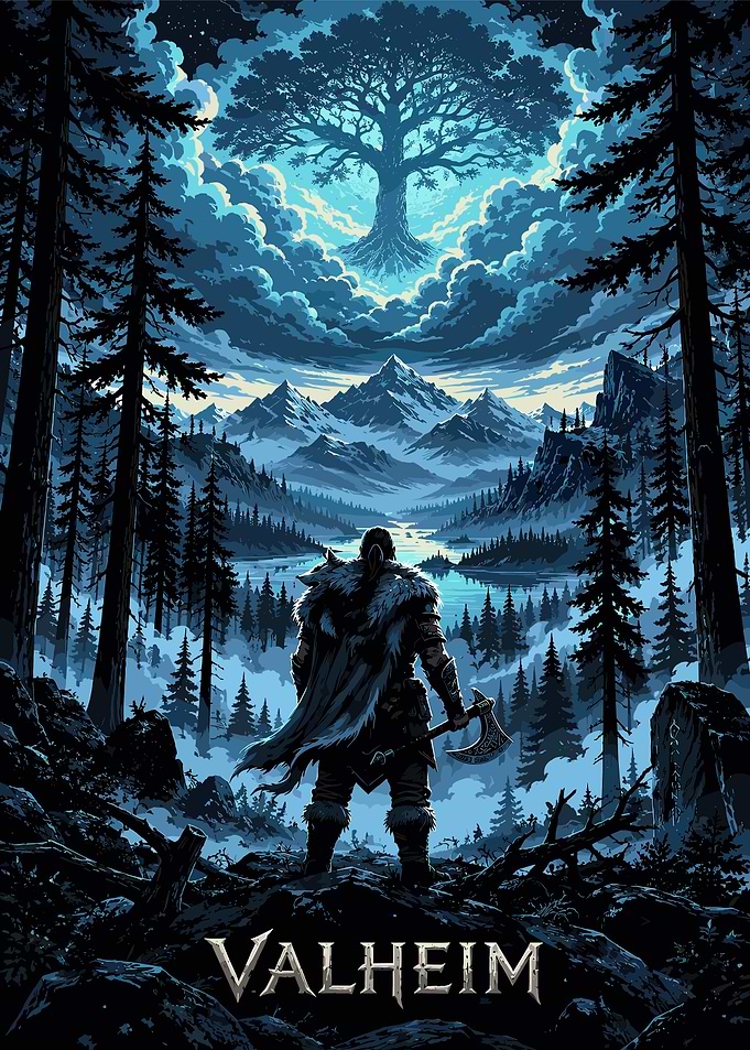 Valheim Viking Warrior Landscape