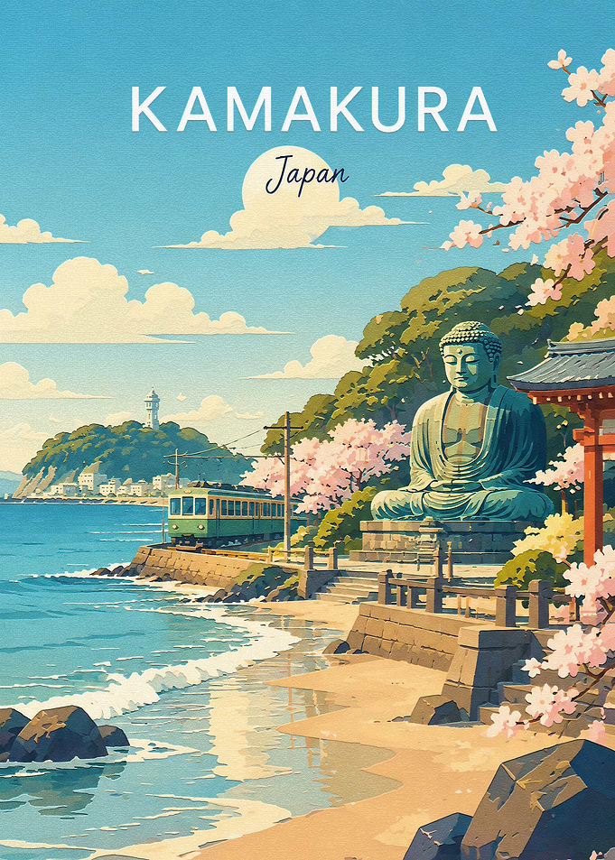 Kamakura Japan Travel Poster