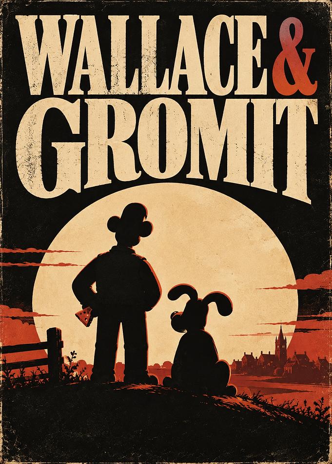 Wallace and Gromit Moonlit Poster