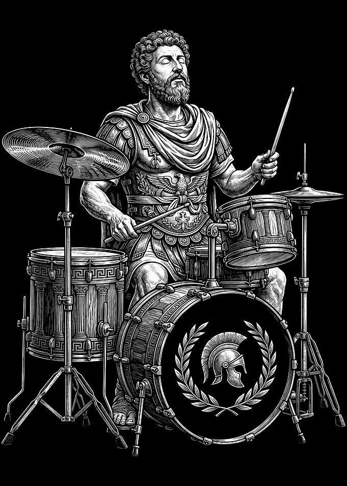 Marcus Aurelius Drummer Illustration