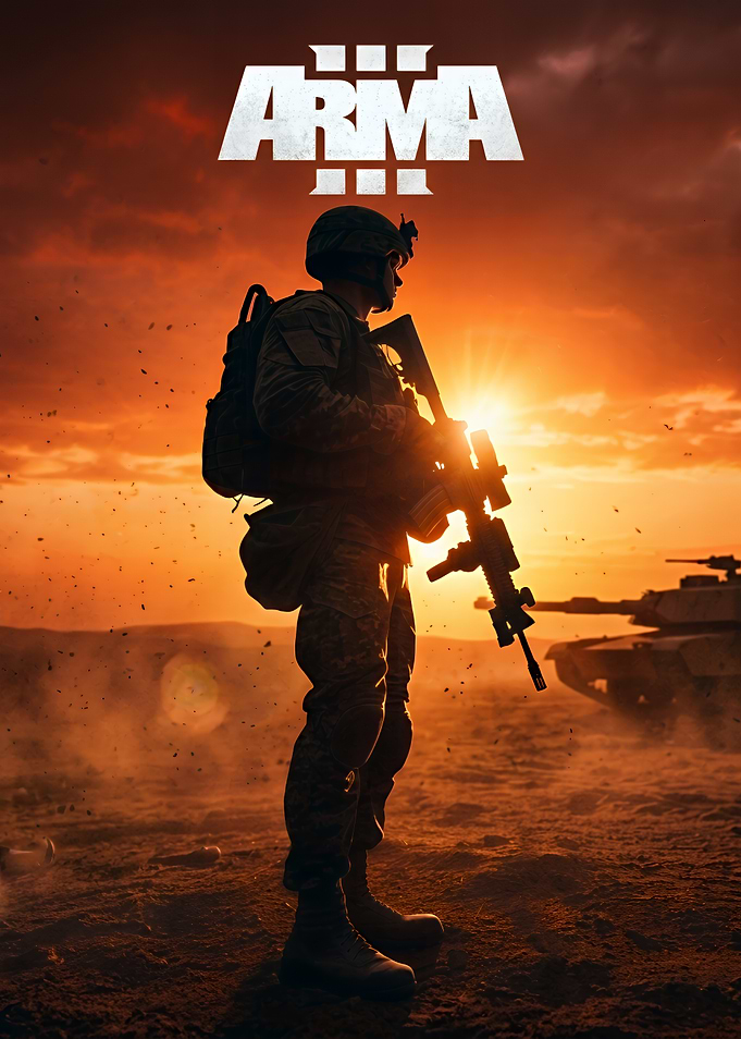 Arma 3 Soldier Silhouette at Sunset