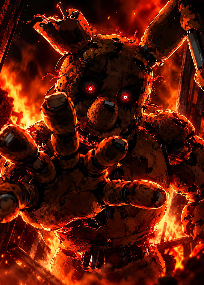 Springtrap in Flames Five Nights at Freddy's