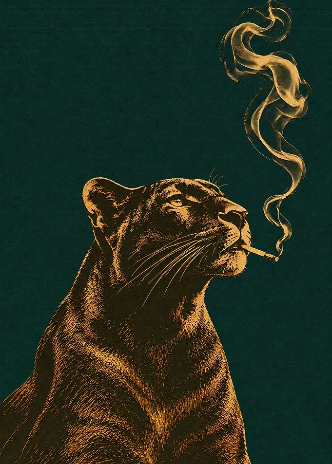 Smoking Panther Digital Art