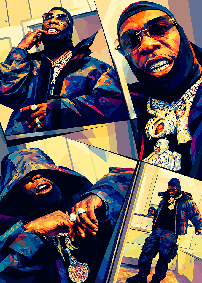 Burna Boy Pop Art Collage