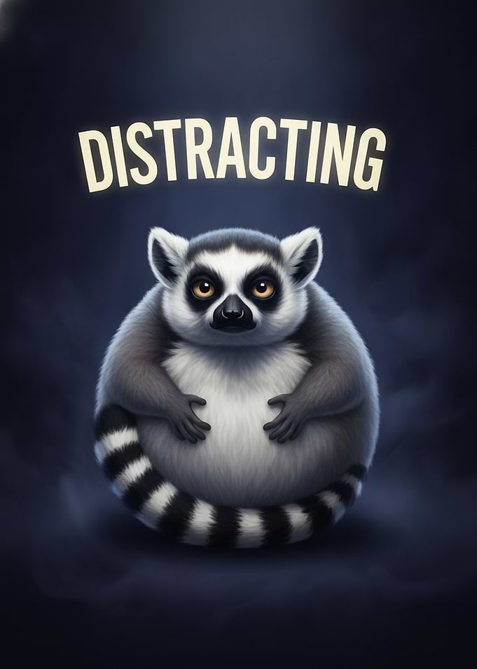 Cute Round Lemur Illustration