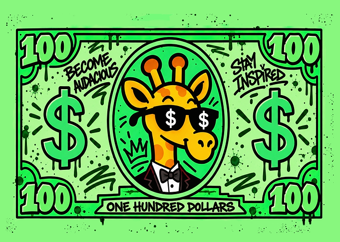 Cool Giraffe Money Pop Art