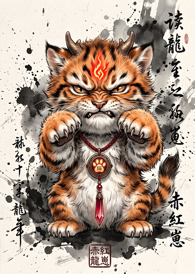 Fierce Little Dragon Tiger Cub