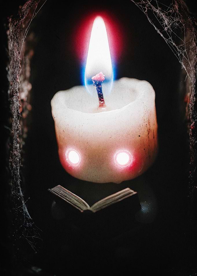 Spooky Candle Goth Art