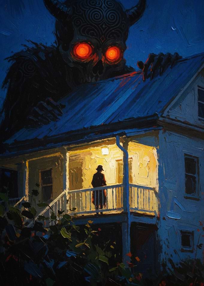Giant Demon House Dark Surreal Art