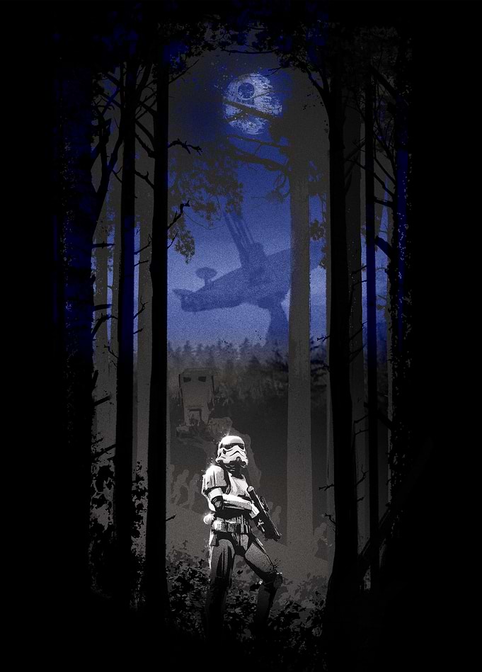 Imperial Sentinel Under Death Star's Gaze