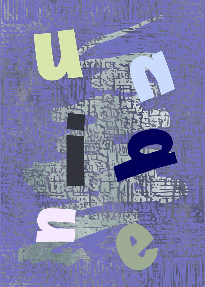 Unique: Abstract Typography Art with Blue Tones