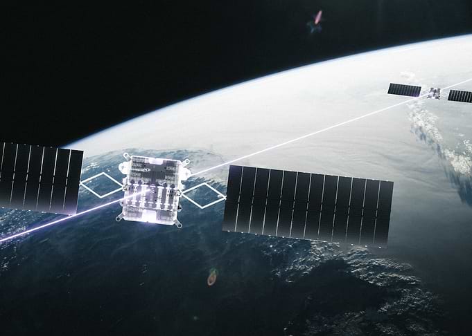 Starlink Satellites Communicating with Laser Beams