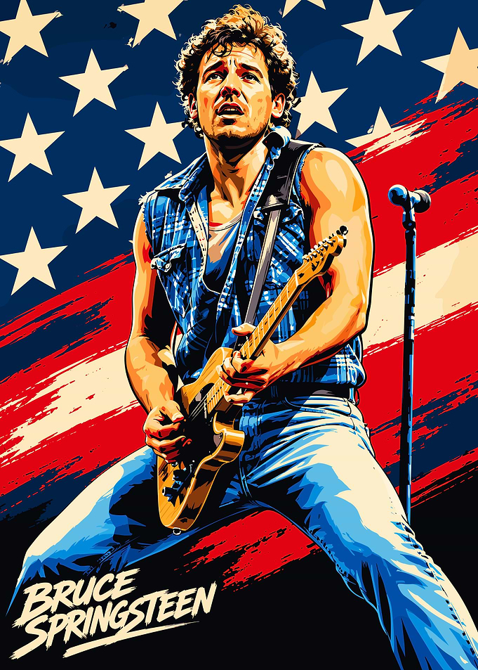 Bruce Springsteen American Flag Poster