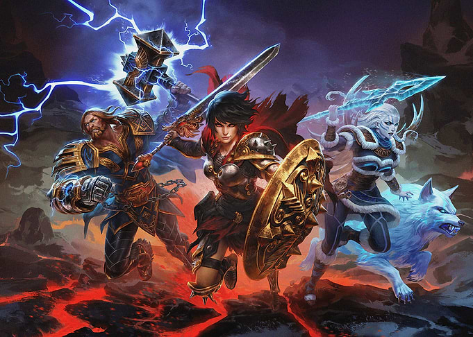 Fantasy Warriors Charging into Battle
