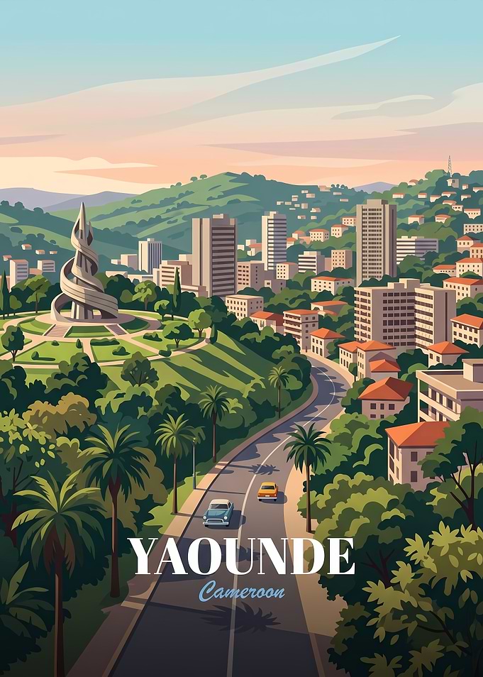 Yaounde Cameroon Travel Poster