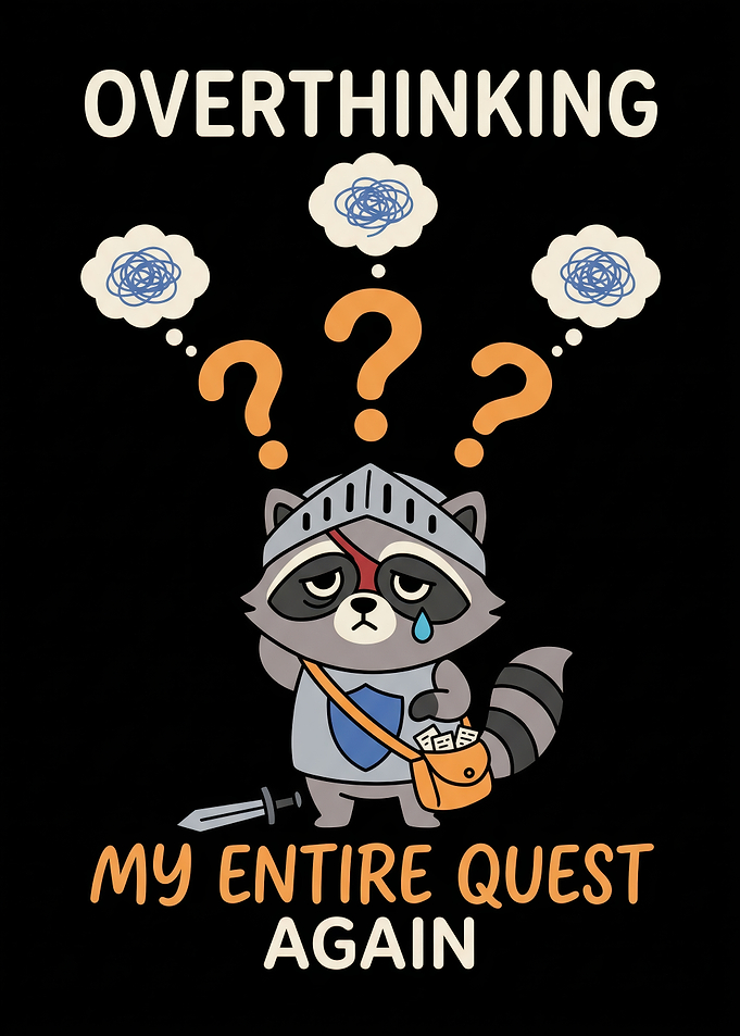 Overthinking Raccoon Knight Graphic