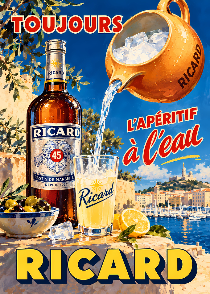 Vintage Ricard Pastis Advertising Poster