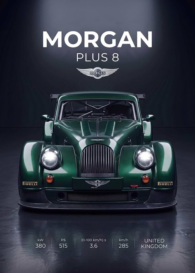 Morgan Plus 8 Sports Car Poster