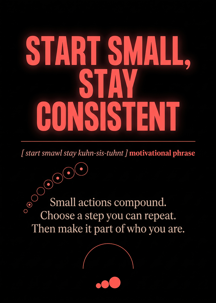 Start Small Stay Consistent Motivational Poster