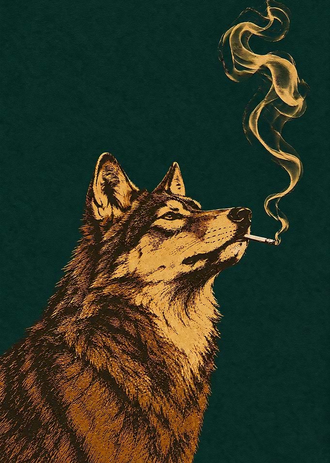 Smoking Wolf Illustration