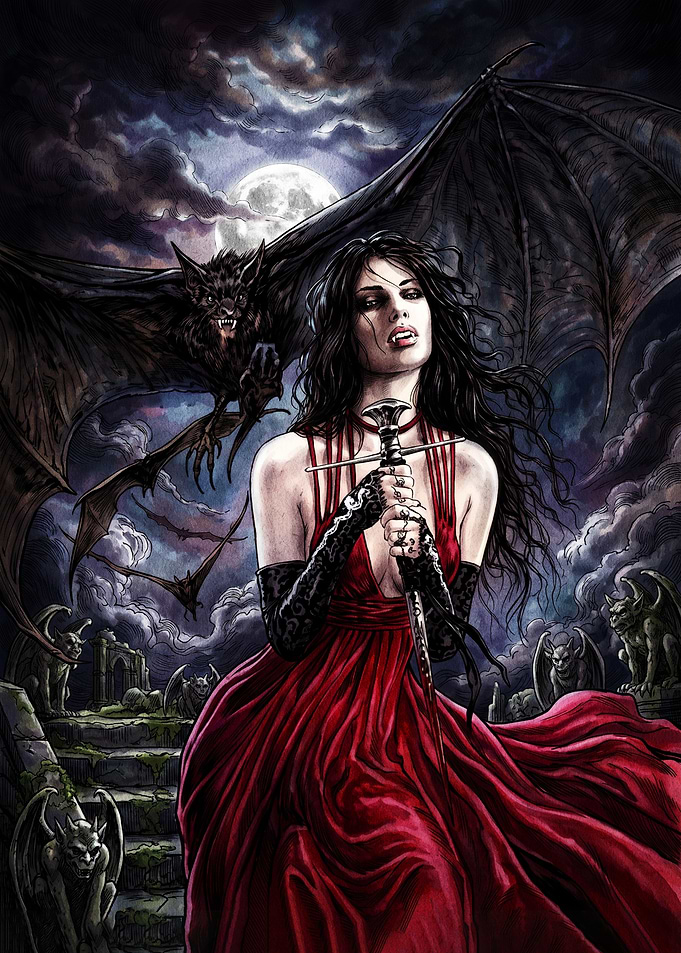 Gothic Vampire Queen with Sword