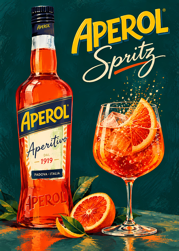 Aperol Spritz Cocktail Advertising Poster
