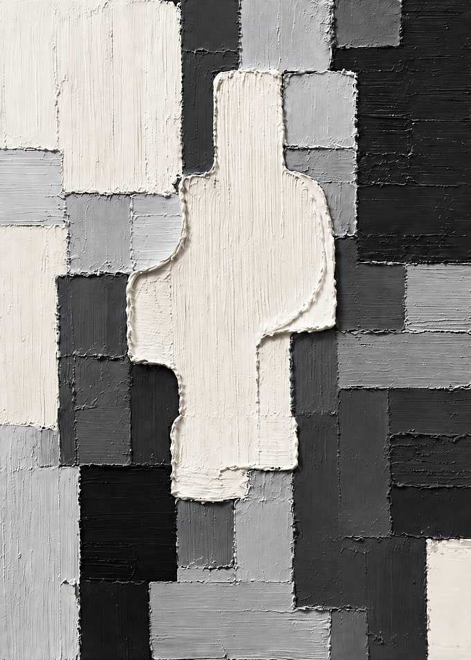Abstract Monochrome Impasto Texture Painting