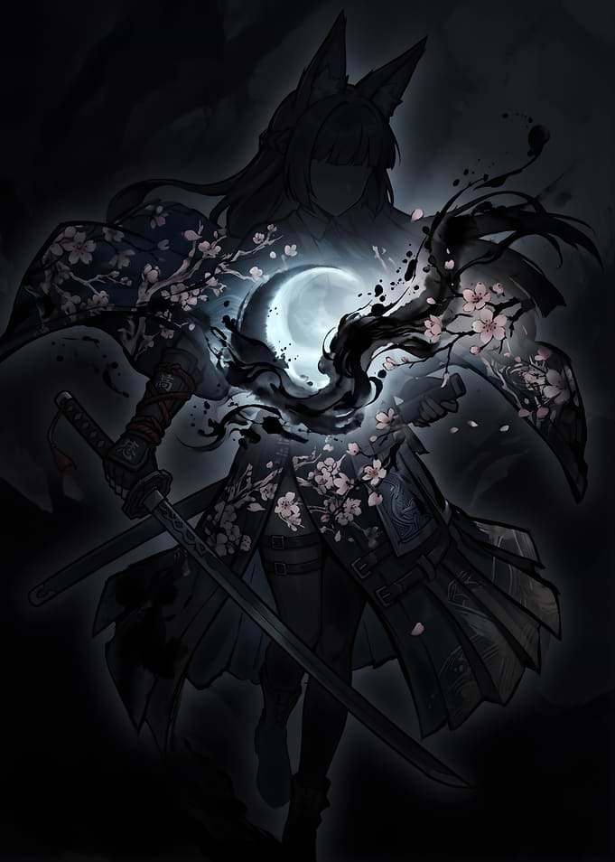 Zenless Zone Zero Hoshimi Miyabi Shadowy Fox Samurai with Moon