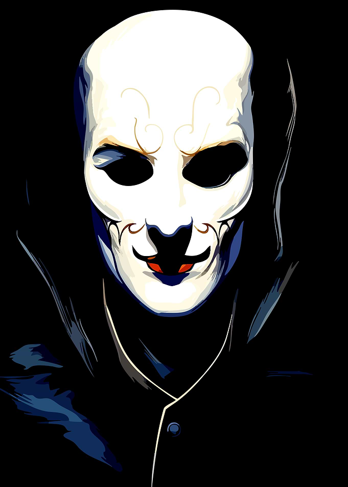Mysterious Masked Figure Portrait