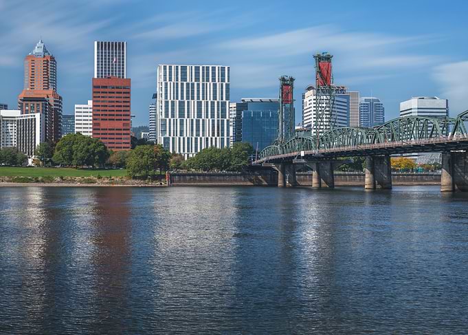 Portland Skyline and Hawthorne Bridge