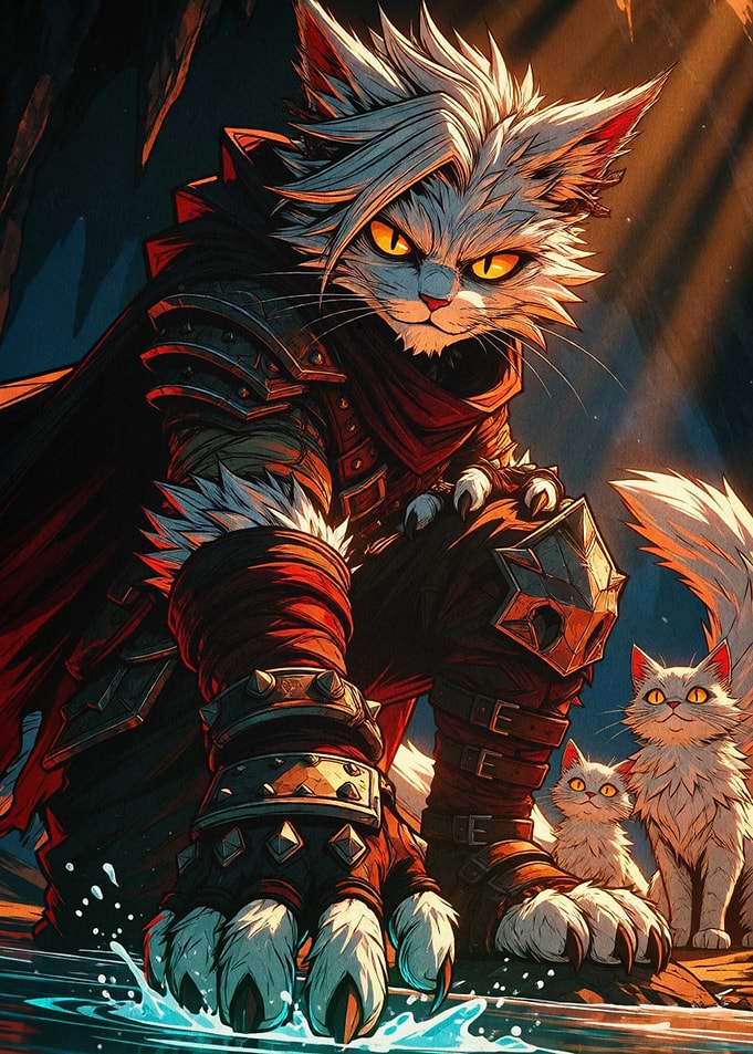 Warrior Cat Fantasy Anime Art