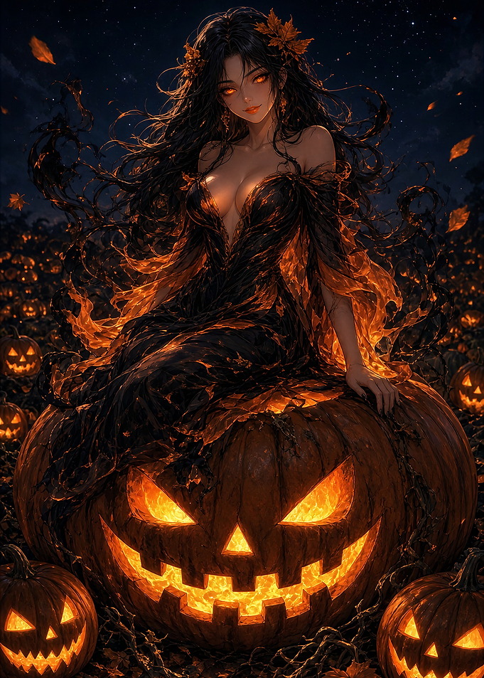 Enchanting Halloween Pumpkin Queen