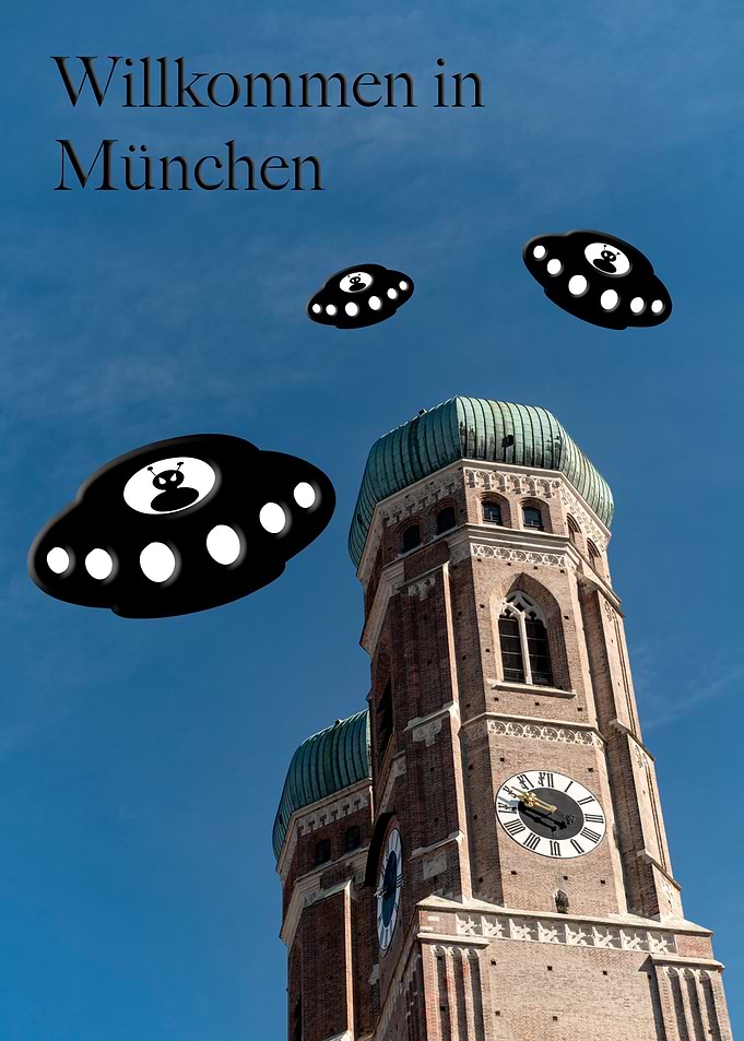 UFOs Over Munich Cathedral