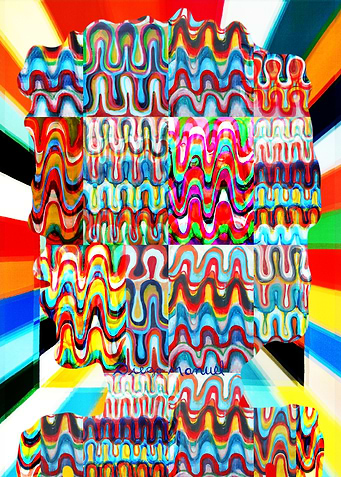 Abstract Colorful Wavy Silhouette Portrait