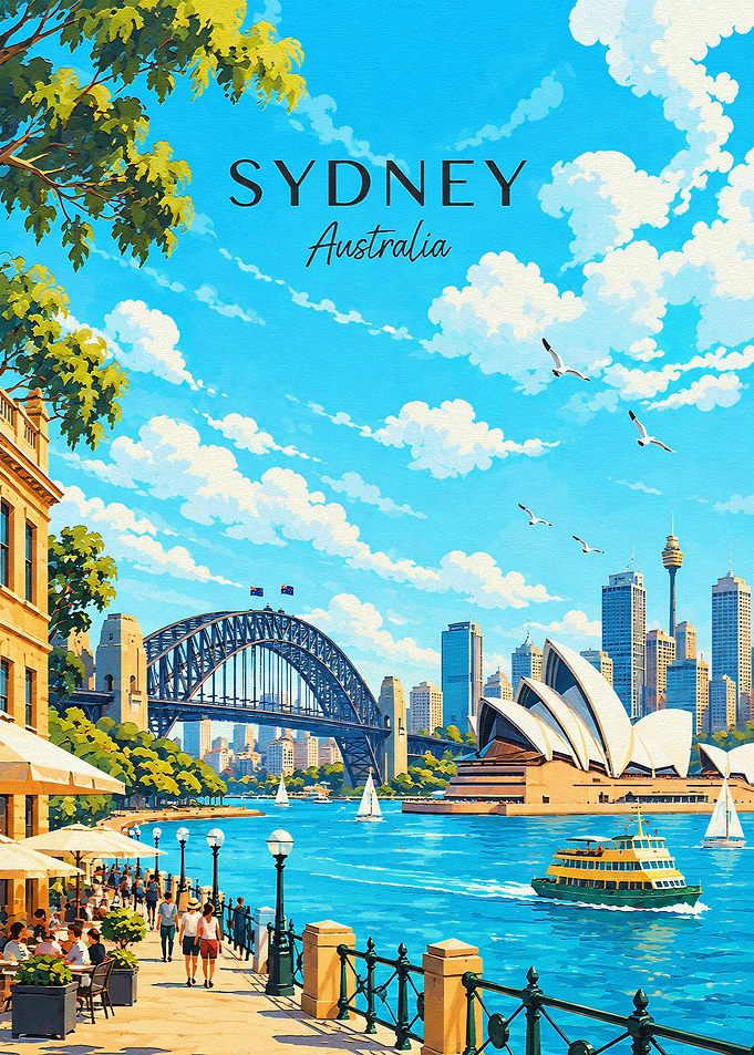 Sydney Australia Travel Poster