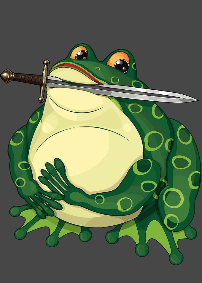 Cute Frog Holding a Sword
