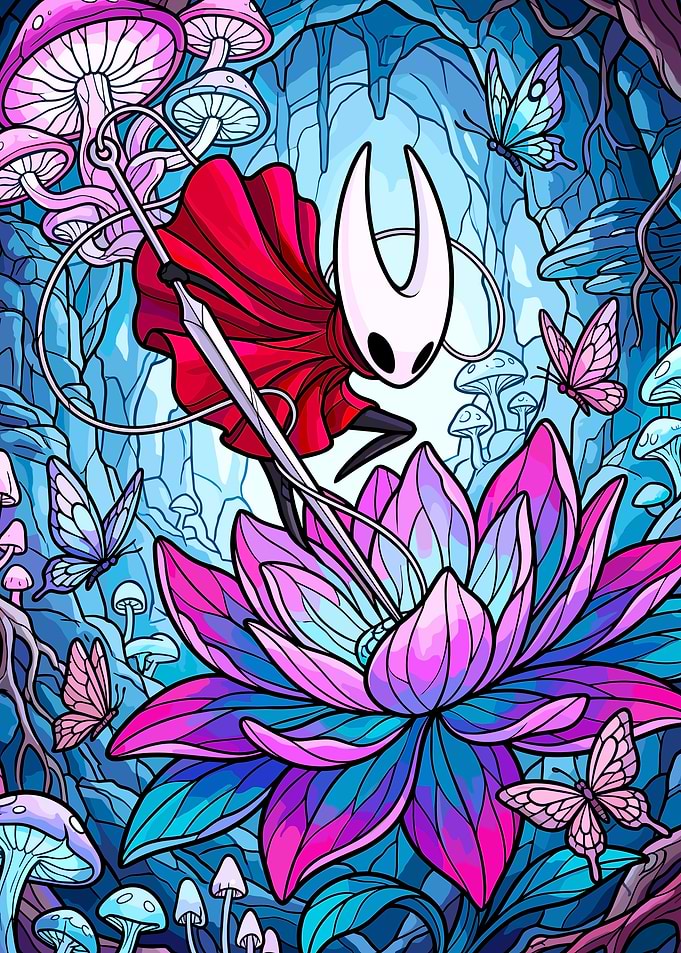 Hornet from Hollow Knight Stained Glass