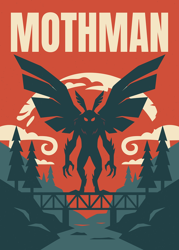 Mothman Vintage Style Poster