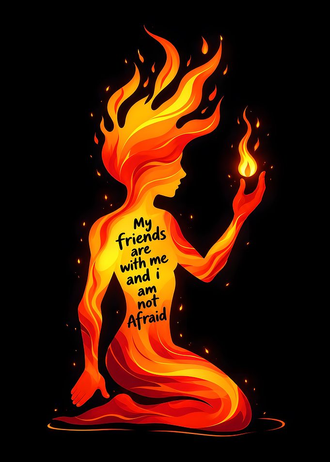 Fiery Silhouette with Inspirational Quote