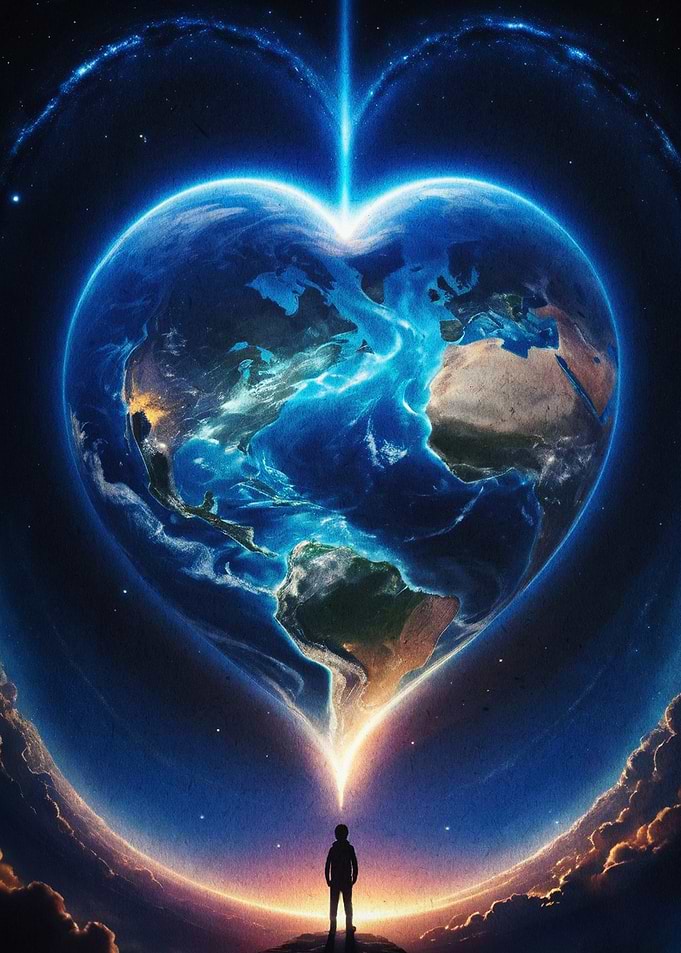 Heart Earth Space Cosmic Poster