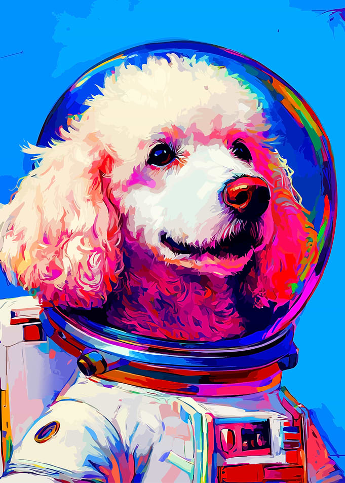Pop Art Astronaut Poodle