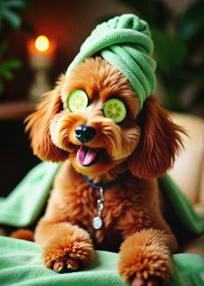 Dog Spa Day Cute Animal Art