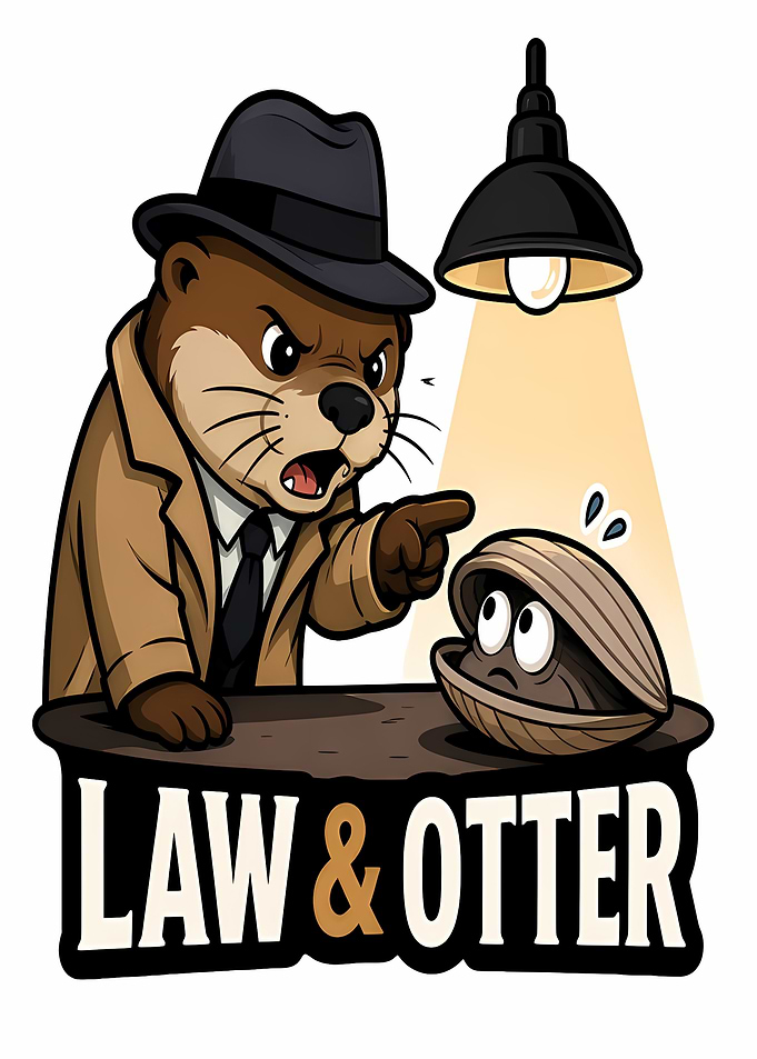 Law and Otter Detective Illustration