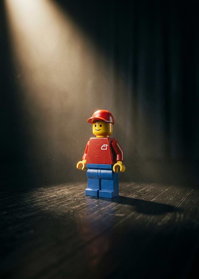 Lego Minifigure Under Spotlight