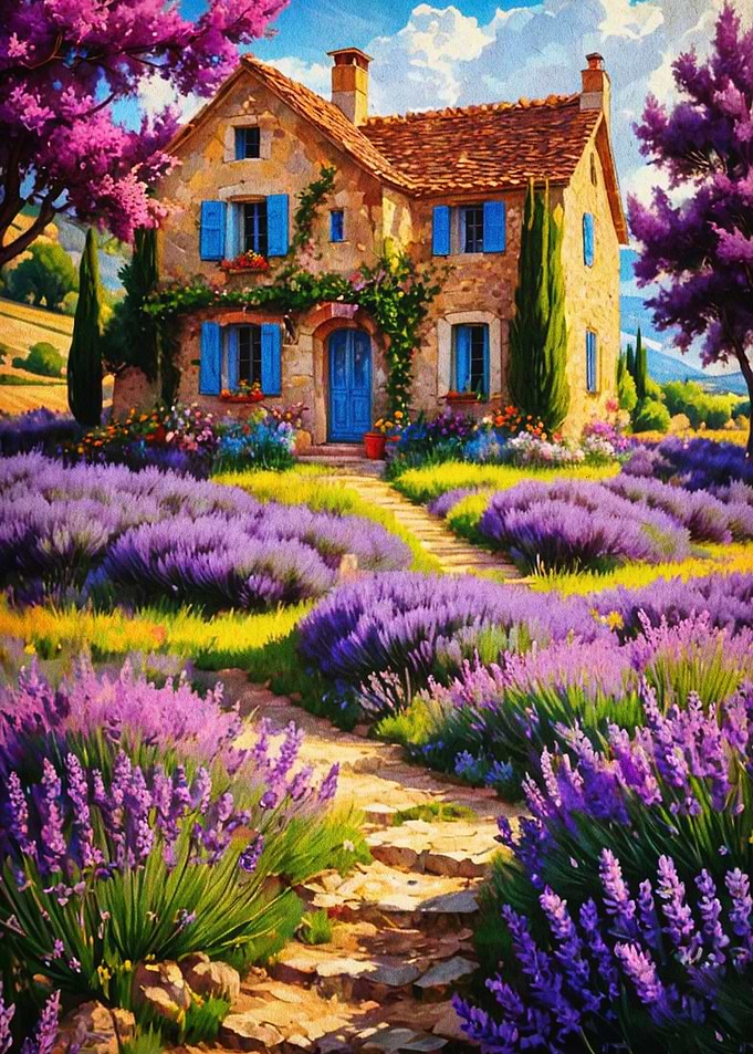 Tuscan Lavender Villa Art