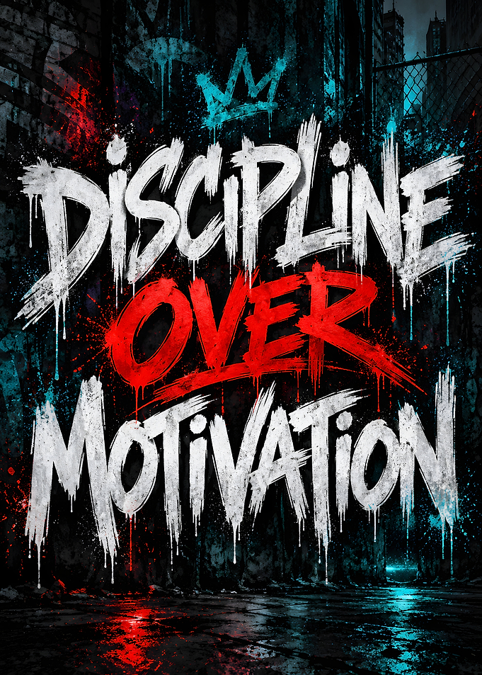 Discipline Over Motivation Streetwear Poster
