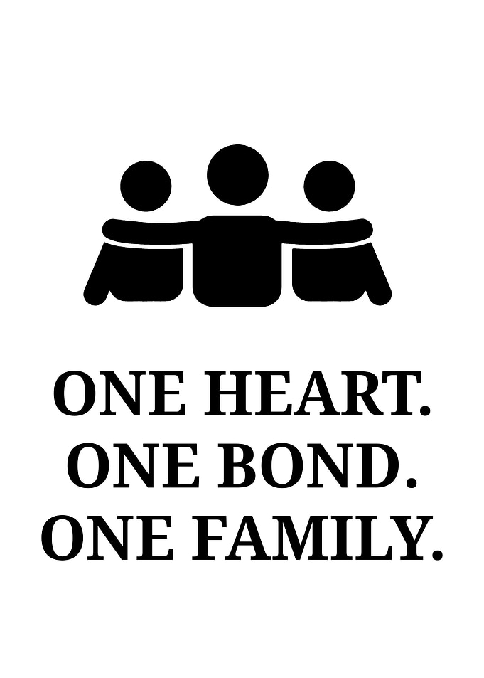 One Heart One Family Minimalist Poster