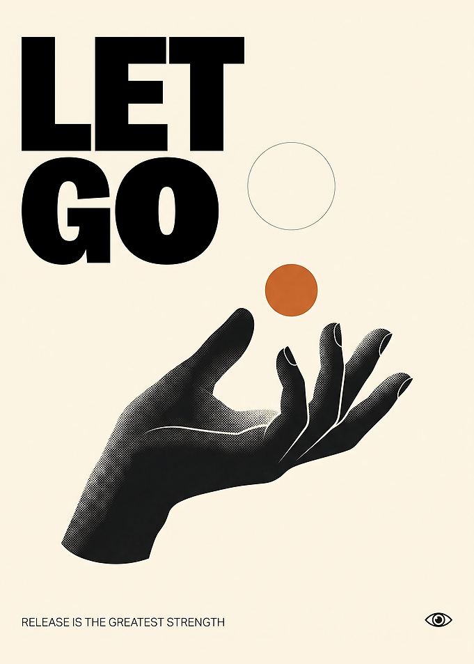 Let Go Motivational Minimalist Poster